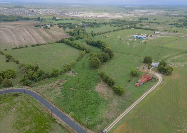 aerial view featuring a rural view