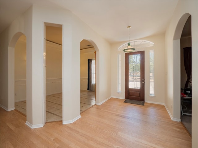 entrance foyer featuring light hardwood / wood-style flooring