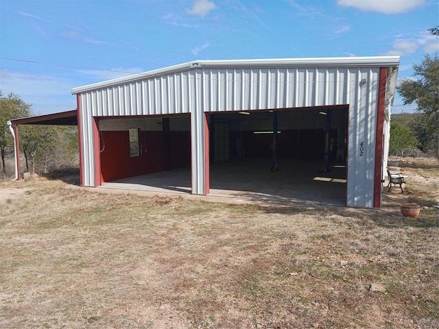 view of shed / structure featuring a garage