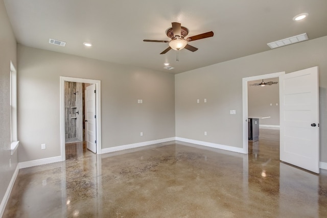 unfurnished room featuring ceiling fan