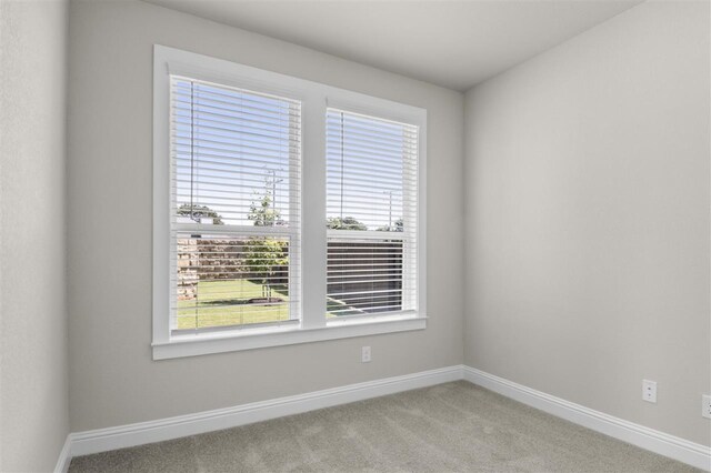 spare room featuring light colored carpet