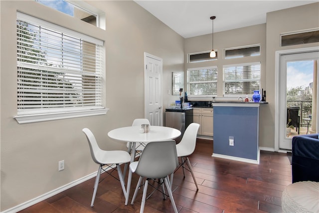 dining room featuring dark wood-type flooring