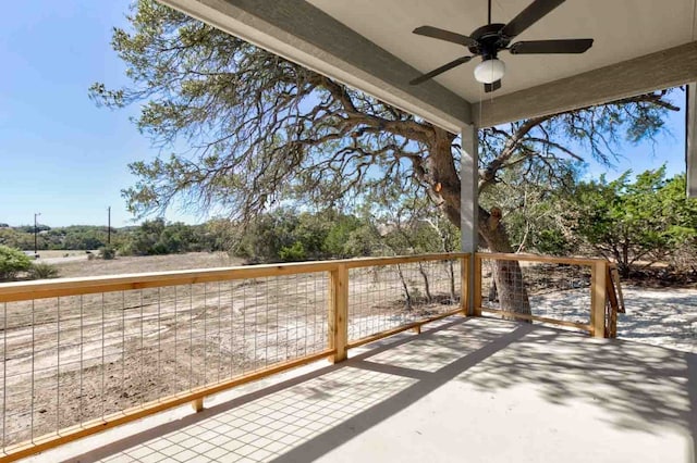 view of patio with ceiling fan