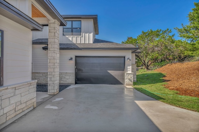 view of garage