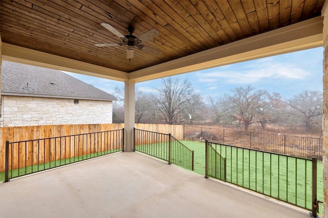 view of patio / terrace with ceiling fan