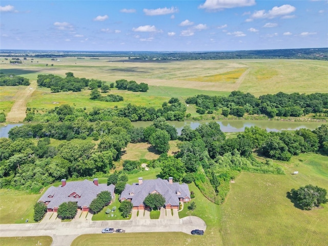 birds eye view of property featuring a rural view