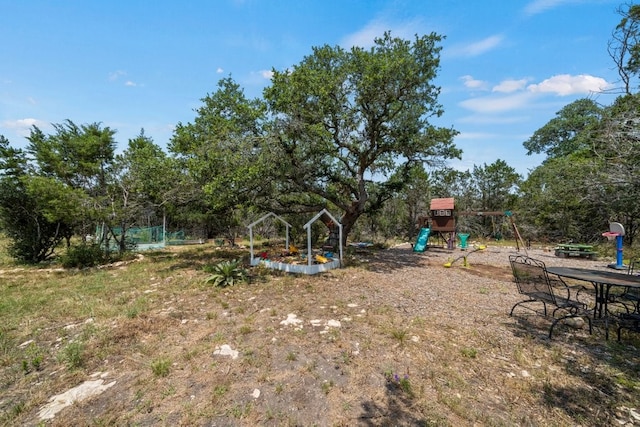 view of yard featuring a playground