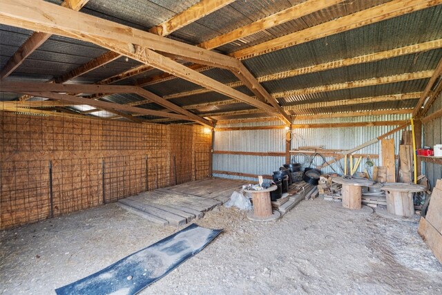 miscellaneous room featuring vaulted ceiling