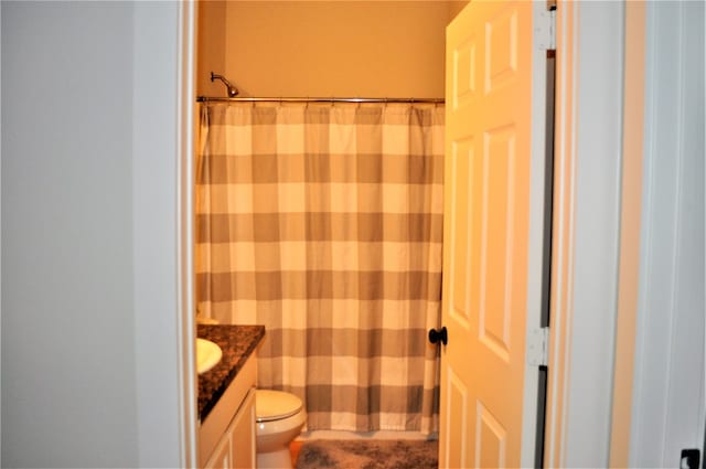 bathroom with vanity and toilet