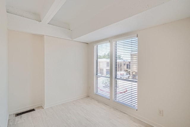 unfurnished room featuring light hardwood / wood-style floors and a healthy amount of sunlight