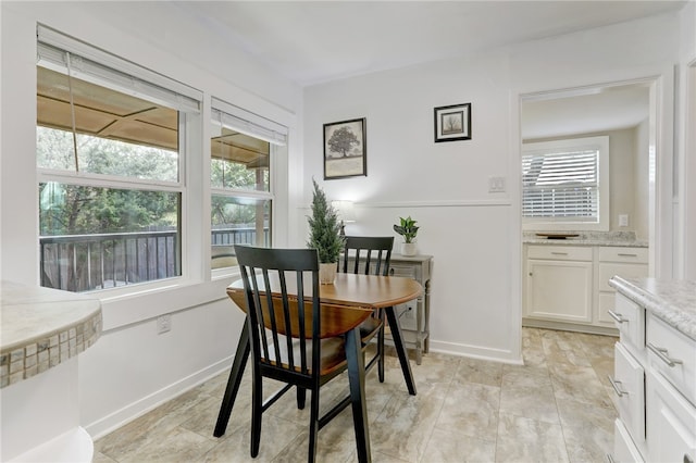 view of tiled dining room