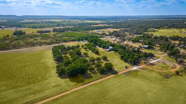 drone / aerial view with a rural view