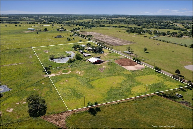 drone / aerial view featuring a rural view