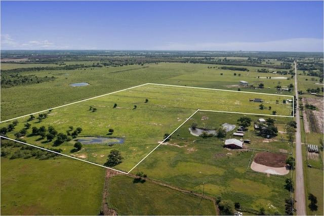 bird's eye view with a rural view