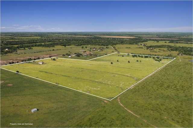 drone / aerial view with a rural view