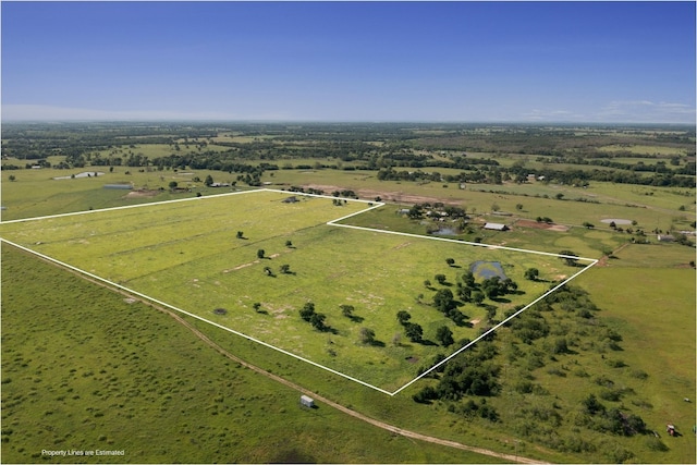 drone / aerial view with a rural view