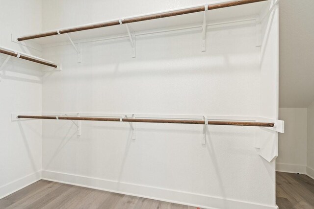 spacious closet featuring light wood-type flooring