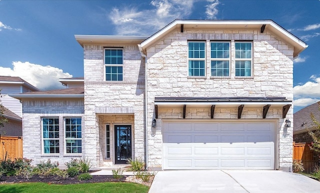 view of front of house with a garage