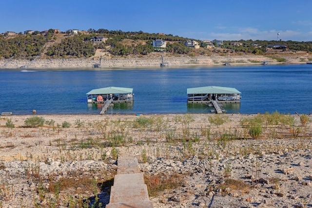 water view featuring a boat dock