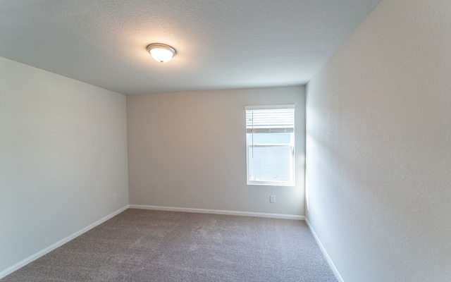 empty room featuring carpet floors and a textured ceiling