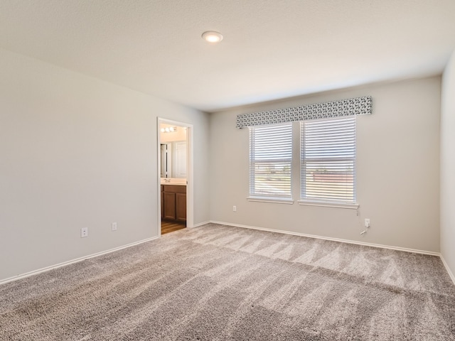 unfurnished room featuring light carpet