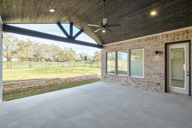 view of patio / terrace with ceiling fan