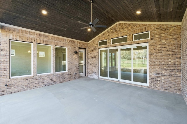 view of patio / terrace with ceiling fan