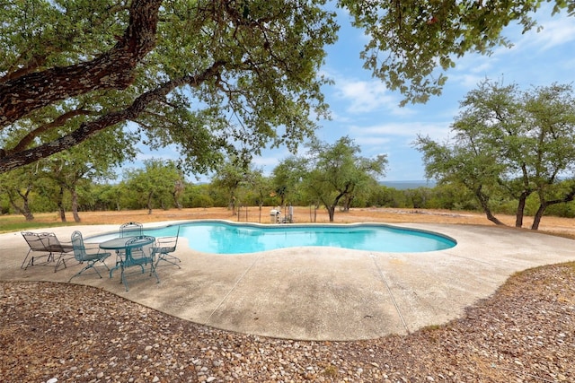 view of swimming pool featuring a patio