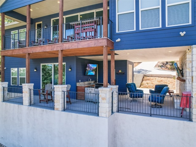 exterior space with a balcony