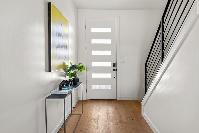 foyer entrance featuring light hardwood / wood-style floors