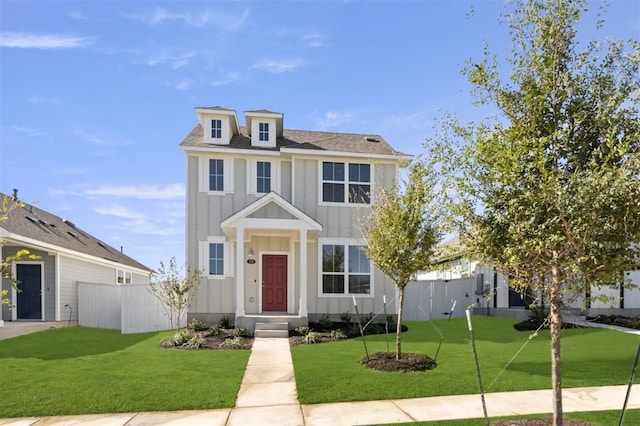 front facade with a front yard