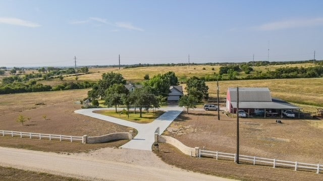 bird's eye view featuring a rural view