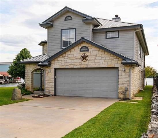 view of property with a garage