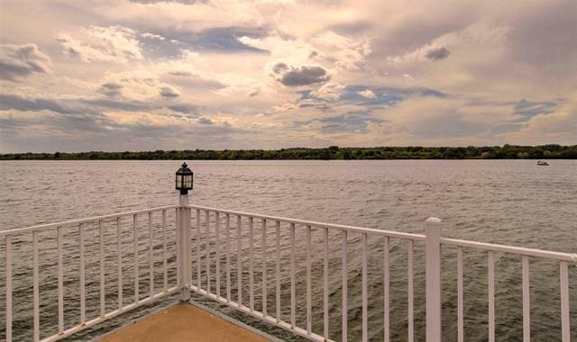 exterior space featuring a water view