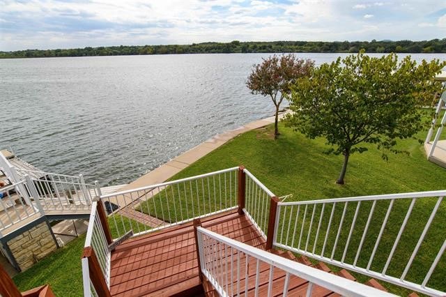 balcony with a water view