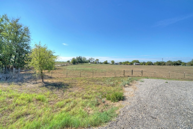 view of yard with a rural view