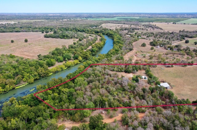 1332 Fm 969, Bastrop, TX 78602 - view of rural area with property boundaries highlighted and a nearby body of water