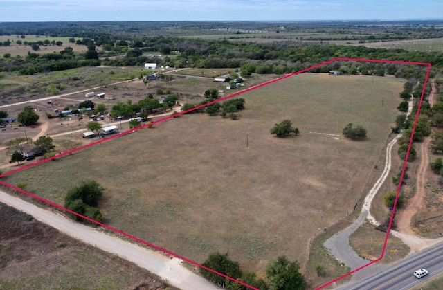 aerial view with a rural view