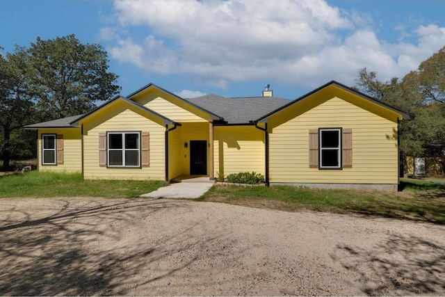 view of single story home