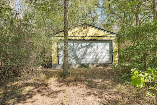 view of garage