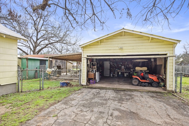 view of garage