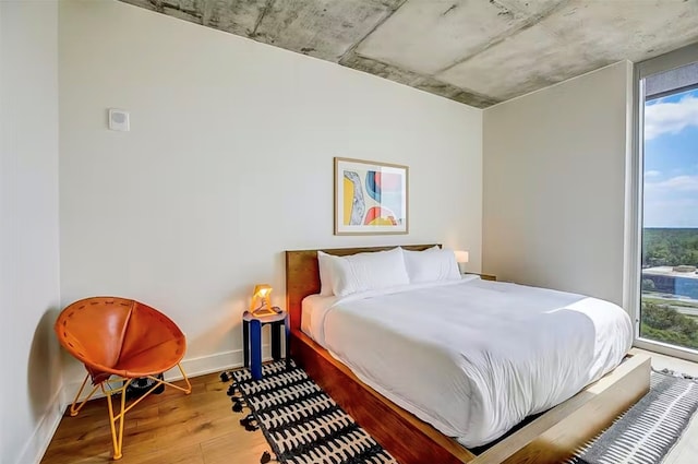 bedroom featuring light hardwood / wood-style flooring