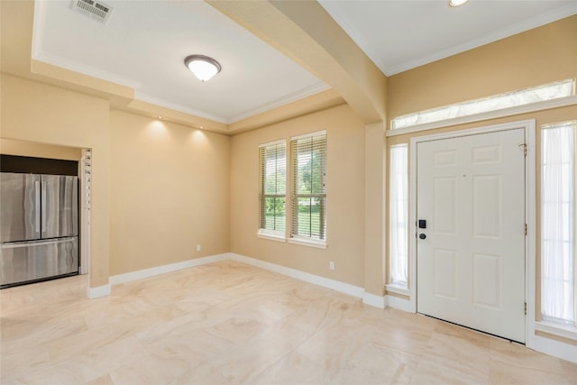 foyer entrance with crown molding