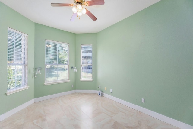 empty room with ceiling fan