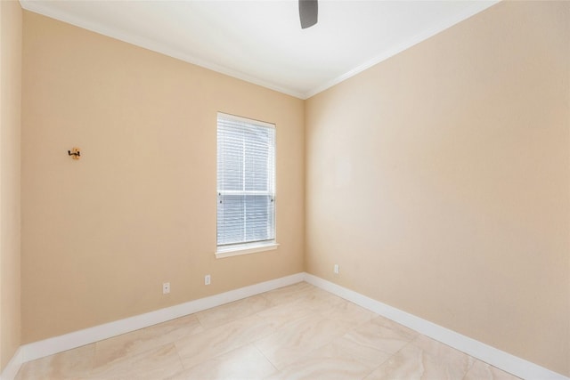 spare room with ornamental molding