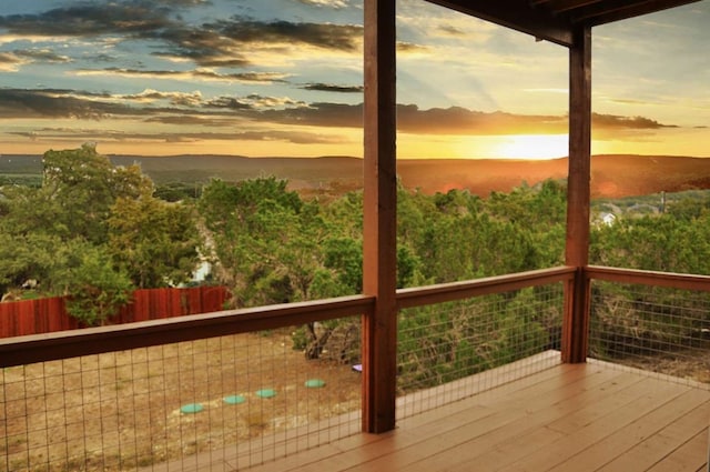 view of deck at dusk