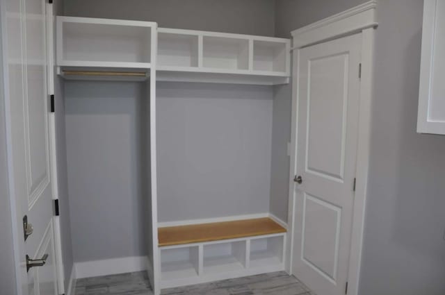 mudroom featuring light wood-type flooring