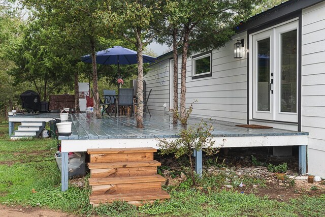 deck featuring french doors