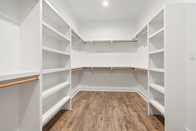 spacious closet with hardwood / wood-style floors