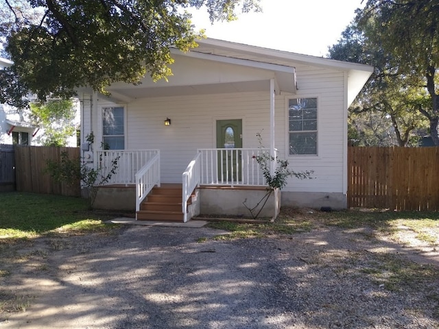 view of front of home with a porch